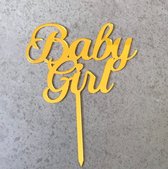 Taart Decoratie - Baby Girl - Taarttopper - Geboorte - Meisje - Goud