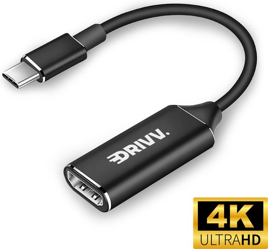 Drivv. Adaptateur USB C vers HDMI - Prend en charge 4K @60Hz - Convertisseur - Type C vers HDMI - Thunderbolt 3