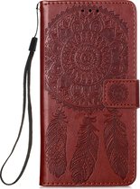 Samsung Galaxy A32 5G Hoesje - Mobigear - Dreamcatcher Serie - Kunstlederen Bookcase - Bruin - Hoesje Geschikt Voor Samsung Galaxy A32 5G