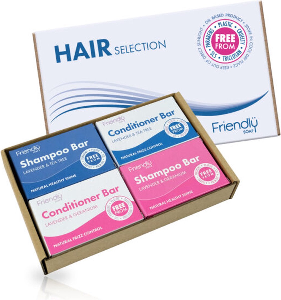 Friendly Soap® | Hair selection | 4 stuks | natuurlijke zeep + conditioner | haarverzorging | vegan | plasticvrij | lavendel