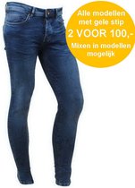 Cars Jeans - Heren Jeans - Super Skinny - Lengte 36 - Stretch - Dust - Dark Used