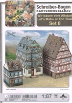bouwplaat / modelbouw in karton: gebouwen : maak je eigen Oude stad, set 8, schaal 1:87