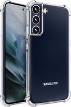 Samsung Galaxy S22 Plus transparant siliconen hoes / achterkant met uitgestoken hoeken / anti shock / doorzichtig