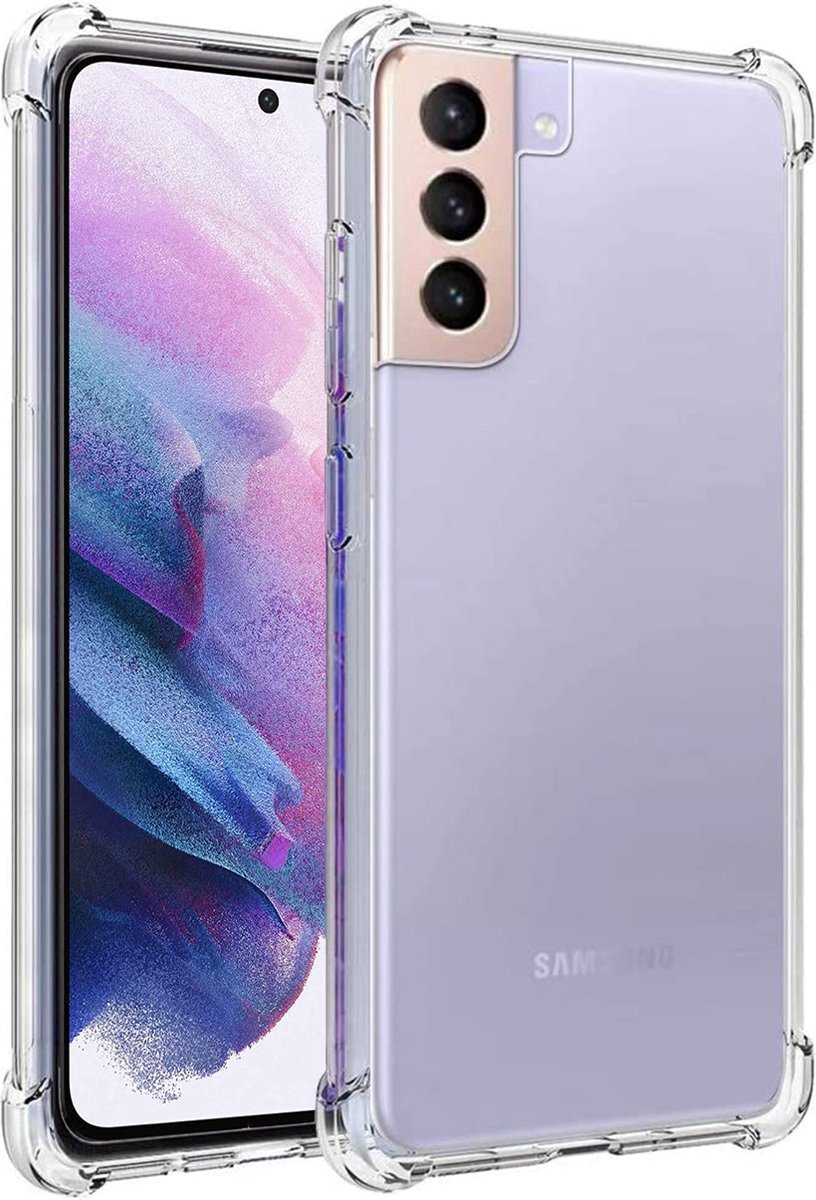 Samsung Galaxy S22 transparant siliconen hoes / achterkant met uitgestoken hoeken / anti shock / doorzichtig