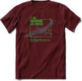 F-101 Vliegtuig T-Shirt | Unisex leger Kleding | Dames - Heren Straaljager shirt | Army F16 | Grappig bouwpakket Cadeau | - Burgundy - M