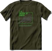 F-15 Vliegtuig T-Shirt | Unisex leger Kleding | Dames - Heren Straaljager shirt | Army F16 | Grappig bouwpakket Cadeau | - Leger Groen - XXL