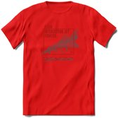 F-106 Vliegtuig T-Shirt | Unisex leger Kleding | Dames - Heren Straaljager shirt | Army F16 | Grappig bouwpakket Cadeau | - Rood - XL
