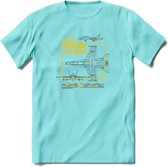 F-18 Vliegtuig T-Shirt | Unisex leger Kleding | Dames - Heren Straaljager shirt | Army F16 | Grappig bouwpakket Cadeau | - Licht Blauw - XL