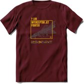 F-106 Vliegtuig T-Shirt | Unisex leger Kleding | Dames - Heren Straaljager shirt | Army F16 | Grappig bouwpakket Cadeau | - Burgundy - M