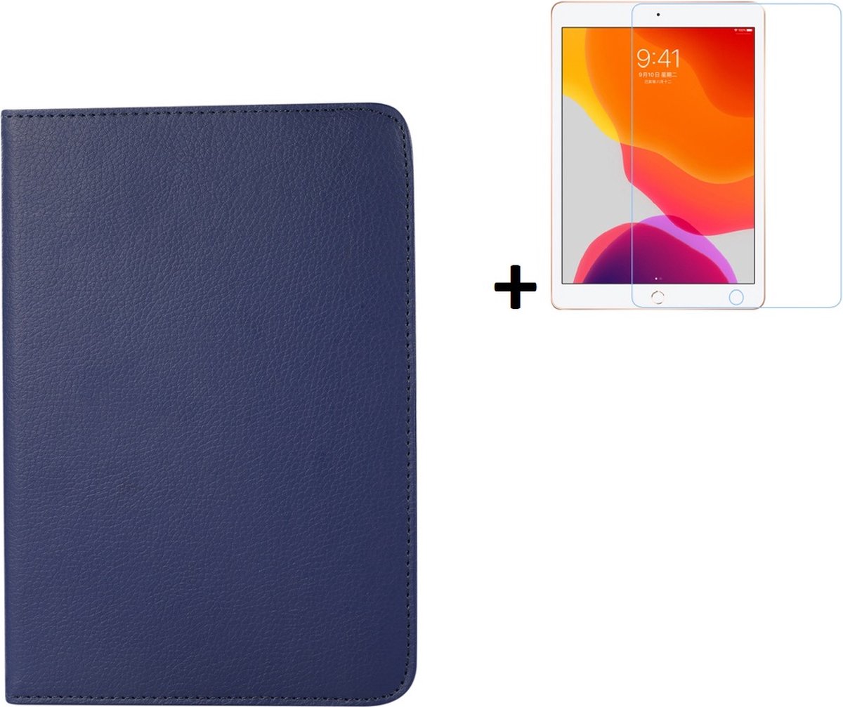 Hoesje iPad 7 10.2 2019 - 10.2 inch - Hoesje iPad 8 10.2 2020 - Hoesje iPad 9 10.2 2021 - iPad 10.2 Bookcase Hoes - Screen Protector iPad 10.2 - Blauw Hoesje + Tempered Glass