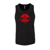 Zwarte Tanktop sportshirt met "Member of the Gin club" Print Rood Size S