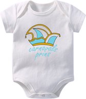Hospitrix Baby Rompertje Carnavalskleding baby met tekst “Carnavals Prins!”| 0-3 maanden | Korte Mouw | Carnavalskleding | Baby | Carnaval | Kinderen | Bekendmaking | Aankondiging | Aanstaande Moeder | Moederdag