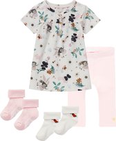Noppies - Kledingset - 4delig - Jurk Snow white - Legging lichtroze - 2 p sokjes - Maat 68