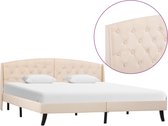 vidaXL Bedframe stof crème 160x200 cm