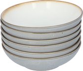 Bitz® 11199 set 6 stuks Pastaborden/diepe borden Ø 20 cm - Grijs/Creme