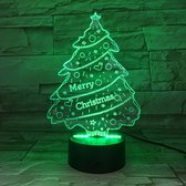 3D Led Lamp Met Gravering - RGB 7 Kleuren - Kerstboom Merry Christmas