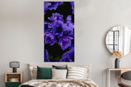Modèle de peinture sur toile - Fleurs - Violet - 80x160 cm - Décoration murale