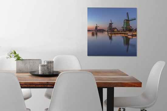 Peinture sur toile Moulins à vent aux Nederland - 50x50 cm - Décoration murale