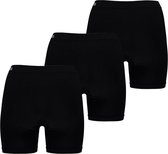 Apollo Seamless Dames Short Bamboe Onderboek Met Pijpjes Naadloos Zwart 3-Pack - Maat L