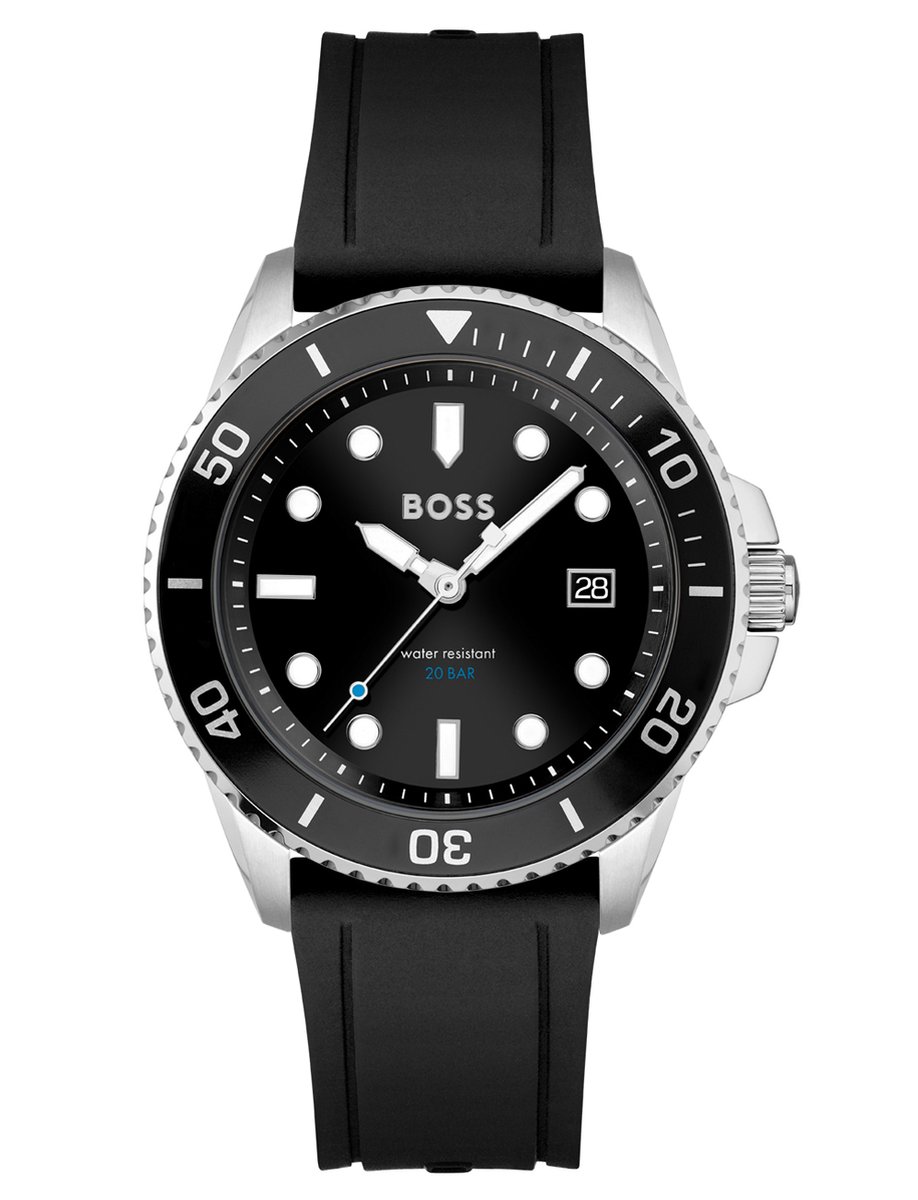 Hugo Boss Ace 1513913 Horloge - Rubber - Zwart - Ø 42 mm