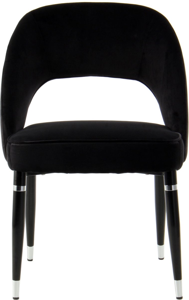 Courtney 525 stoel, set van 2 zwart/zilver bol