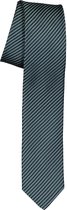 OLYMP smalle stropdas - groen met blauw gestreept - Maat: One size