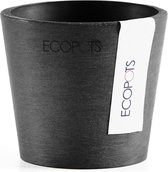Ecopots Amsterdam 8 - Dark Grey - Ø8 x H7 cm - Ronde donkergrijze bloempot / plantenpot