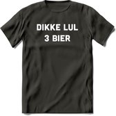 Dikke Lul 3 Bier T-Shirt | Unisex Kleding | Dames - Heren Feest shirt | Drank | Grappig Verjaardag Cadeau tekst | - Donker Grijs - XXL