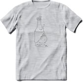 Bierbuik Bier T-Shirt | Unisex Kleding | Dames - Heren Feest shirt | Drank | Grappig Verjaardag Cadeau tekst | - Licht Grijs - Gemaleerd - 3XL