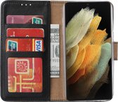 Samsung Galaxy S22 Ultra hoesje - Samsung S22 Ultra Bookcase - Hoesje Samsung Galaxy S22 Ultra - Zwart