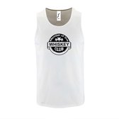 Witte Tanktop sportshirt met "Member of the Whiskey club" Print Zwart Size XL