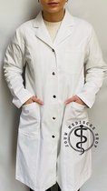 Jouw medische shop - doktersjas - Dames - maat S - labjas - laboratoriumjas - 100% katoen - labcoat - laboratorium - cotton - dokter - medisch - drukknopen- kerst