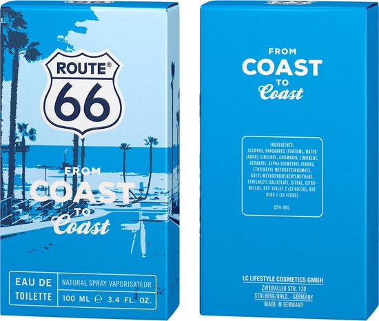 ROUTE 66 - From Coast To Coast Eau de Toilette Natural Spray - 100 ml - Heren eau de toilette