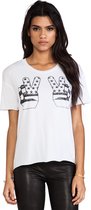 Zoe Karssen • wit shirt met vingers tee peace • maat S