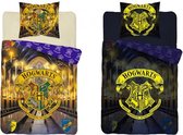 Harry Potter Dekbedovertrek- Glow in the Dark-  Katoen- 1persoons- 140x200- Dekbed Hogwarts Logo.