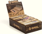 G-ROLLZ 50 Ongebleekt Vloei met tips (24 stuk Doos) | Banksy's Graffiti Unbleached Extra Thin Rolling Papers