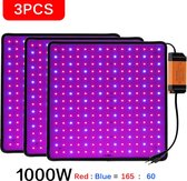 LED - Grow Light Panel - Full Spectrum - Phyto Lamp - AC85-240V - Voor Indoor - Planten Groei Licht - 3 stuks - rood en blauw licht