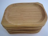 Houten borden - 26x19 cm - set van 6  - kersenhout