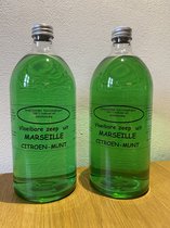 Vloeibare Marseille zeep - Citroen-munt - navulling 2x 1000ml