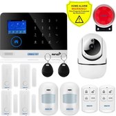 EMASTIFF® Alarmsysteem - Met Sirene - Smart Home - Beveiligingssysteem - Draadloos - Wifi Alarm - Slim Alarm - LCD Scherm - Incl. RFID Tags