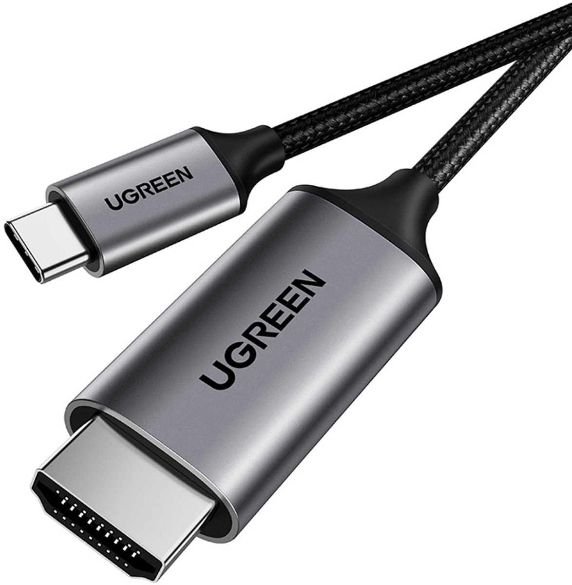 Ugreen USB C Kabel naar 4K HDMI 1.5 meter - 4K Ultra HD - 60fps - gewoven coating - metalen behuizing