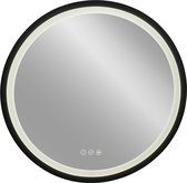 Spiegel - Nero Round spiegel rond LED met touch - met bevestiging - 1000 mm - badkamerspiegel - passpiegel