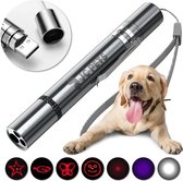 Laserpen - USB Oplaadbaar - Hondenspeelgoed - 7 Verschillende Standen - Laserlampje - RVS Zilver - Laser Pointer