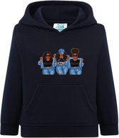 JHK -Hoodie dames met capuchon- Cool Black Girls - Zwart - Medium