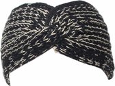 Dames Winter Haarband Zwart/Goud | Warme Hoofdband
