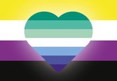 Sticker - Vlagsticker - Non Binary & Gay - LGBT+ - Regenboog