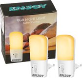 Enjoy Living - 2 Stuks -Dimbaar LED Nachtlampje - 1 Watt - Wit licht - Dag & Nacht Sensor - Stopcontact - baby - kinderen - volwassenen - Nachtlampjes voor babykamer - kinderkamer