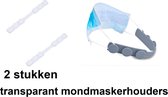 2 stuks Mondmaskerhouders Siliconen Mondkapje Houder Transparant- Voorkomt Irritatie en Pijn - Houdt uw Mondkapje Strak - Earbuddies - Ear Savers - Earsaver - Mondkapje Verlenger -