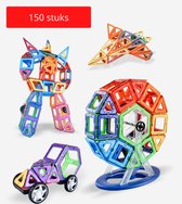 Hoobi® Bouwen met magneten - Kinderspeelgoed - Magneten constructie - Bouwset - Voor jongens & meisjes - 150 stuks - Diverse kleuren