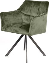 Armstoel 2 stuks draaibaar - Groen velours - Industrieel meubels - Design